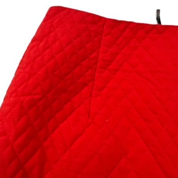 Anthropologie Postcard Red Quilted Skirt Full Zip Floral Size 6‎ Made in Italy - Picture 6 of 16